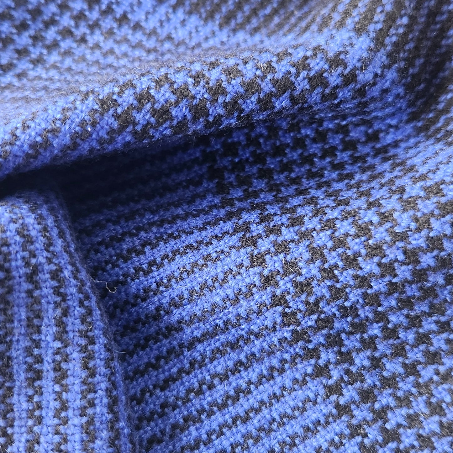 Close-up of blue and gray checkered fabric