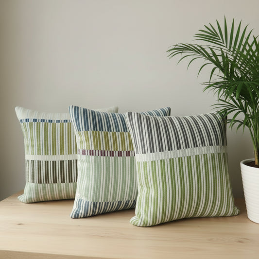3 pillows on a table