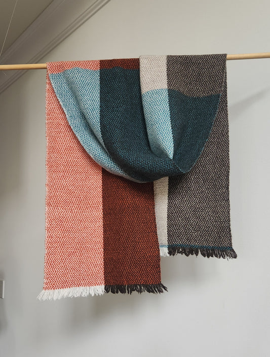 Handwoven Merino Color Block Scarf