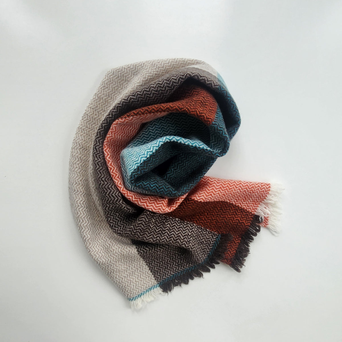 Handwoven Merino Color Block Scarf